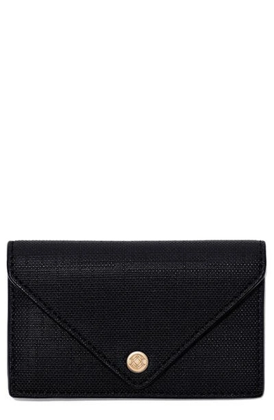 Shop Dagne Dover Coated Canvas Card Case In Onyx