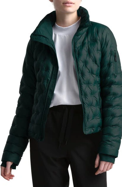 Shop The North Face Holladown Water Repellent 550-fill Power Down Crop Jacket In Ponderosa Green