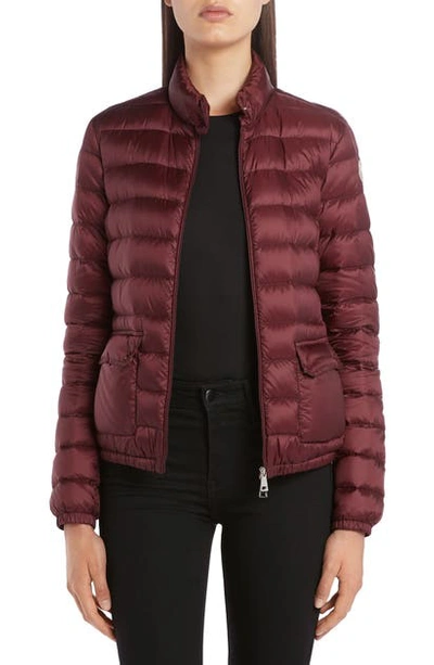 Shop Moncler Lans Quilted Lightweight Down Jacket In Burgundy