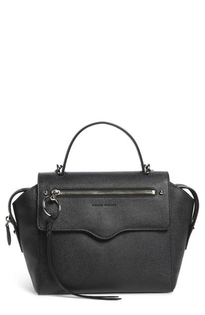 Shop Rebecca Minkoff Gabby Leather Satchel In Black