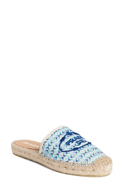 Embroidered Slip-On: Prada Embroidered Espadrille Mule