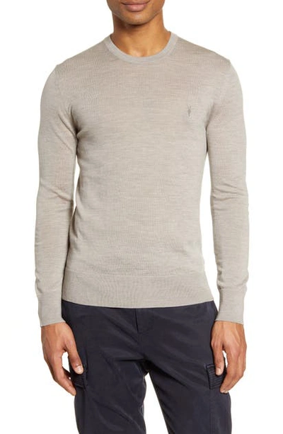 Shop Allsaints Mode Slim Fit Merino Wool Sweater In Shale Taupe Marl
