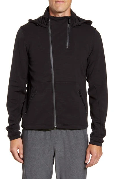 Shop Alo Yoga Shift Hooded Jacket In Black