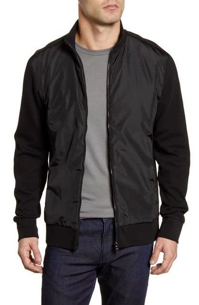 Shop Hugo Boss Skiles Regular Fit Zip Bomber Jacket In Black