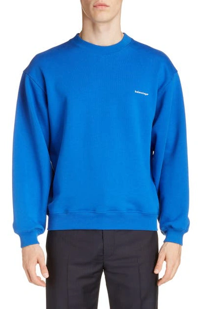 Shop Balenciaga Crewneck Sweatshirt In Saphir