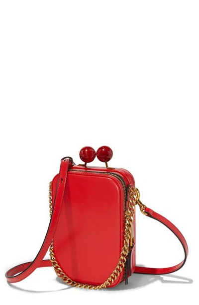 Shop The Marc Jacobs The Vanity Leather Crossbody Bag In Bright Red