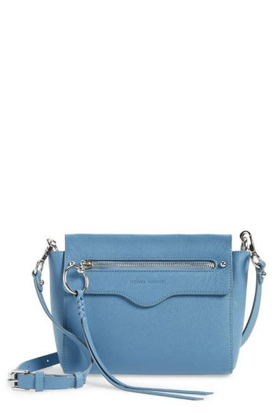 Shop Rebecca Minkoff Gabby Leather Crossbody Bag In Cement Blue