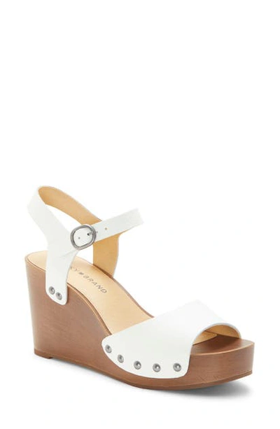 Shop Lucky Brand Zashti Wedge Sandal In Angora Leather