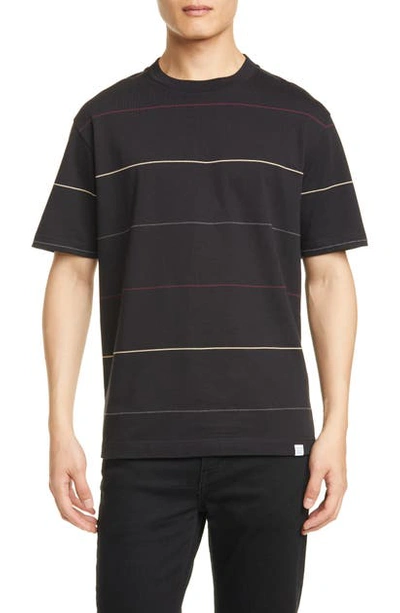 Shop Norse Projects Johannes Stripe T-shirt In Black