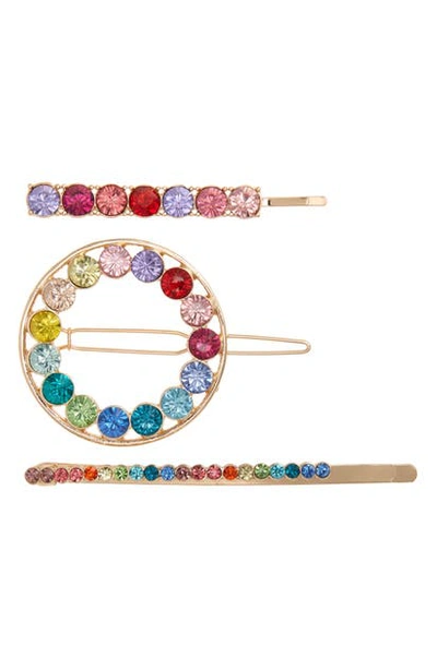 Shop 8 Other Reasons Prince 3-pack Crystal Hair Clips In Gold Multi