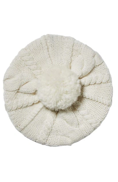 Shop Helen Kaminski Cable Knit Wool Beret In Cream