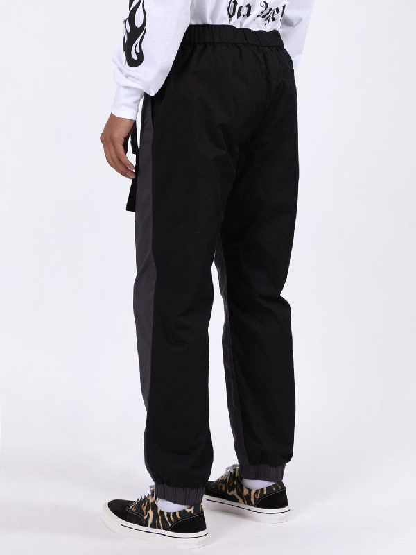 Palm Angels Grey Two Tone Cosy Cargo Pants In Medium Black | ModeSens