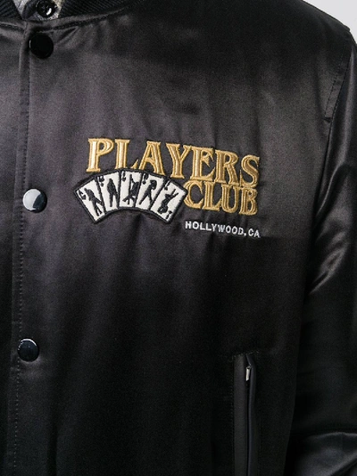 Shop Amiri Players Club Bomber Jacket Black