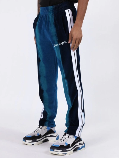 Shop Palm Angels Tie-dye Track Pants Blue