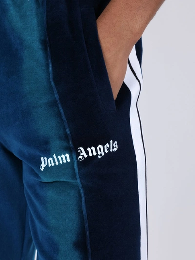 Shop Palm Angels Tie-dye Track Pants Blue