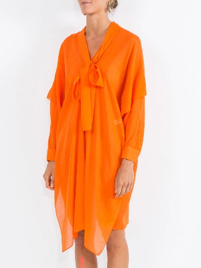 Shop Maison Rabih Kayrouz Woven Etamine Dress Orange