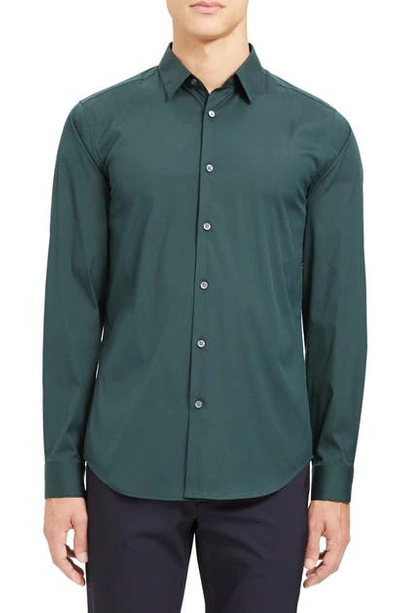 Shop Theory Sylvain Kenai Slim Fit Button-up Shirt In Vetiver