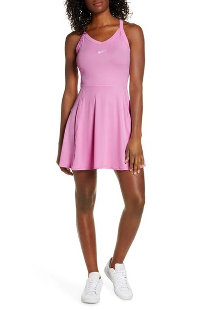 Shop Nike Court Dri-fit Tennis Dress In Pink Rise/ White