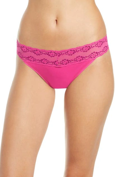 Shop Natori Bliss Perfection Thong In Orchid/ Elderberrry