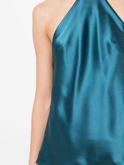 Shop Galvan Green Satin Halter Top