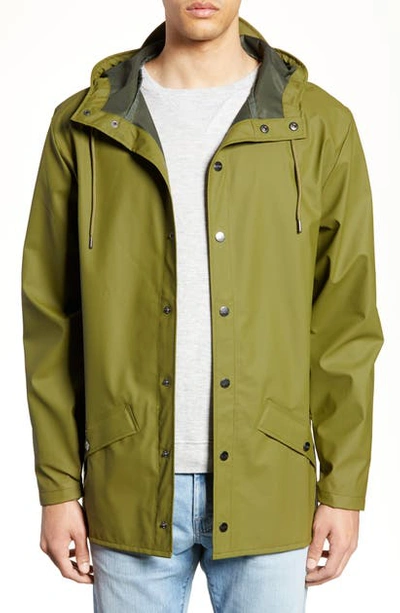 Shop Rains Lightweight Hooded Rain Jacket In Sage