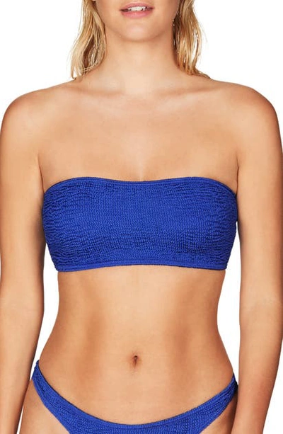 Shop Bound By Bond-eye The Sierra Bandeau Ribbed Bikini Top In Cerulean
