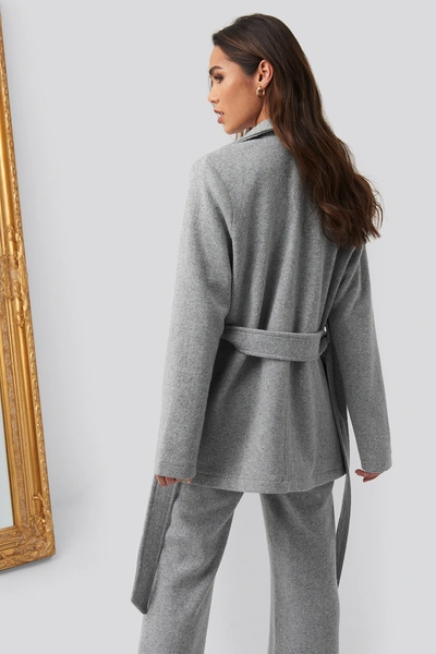 Shop Romy X Na-kd Front Pocket Oversized Blazer Grey