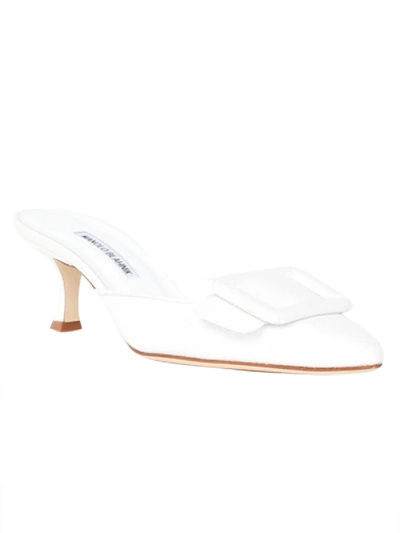 Shop Manolo Blahnik Masyale Mule White