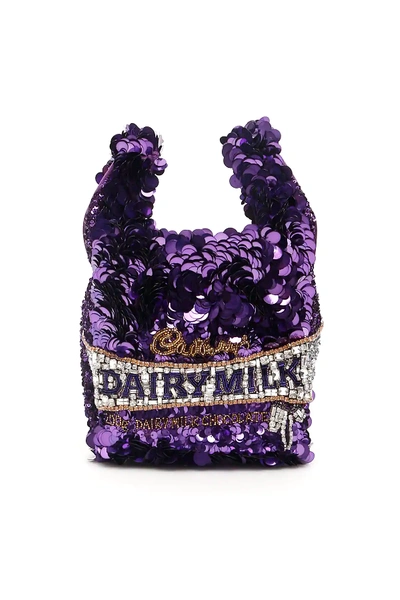 Shop Anya Hindmarch Anya Brands Dairy Milk Tote Bag In Purple