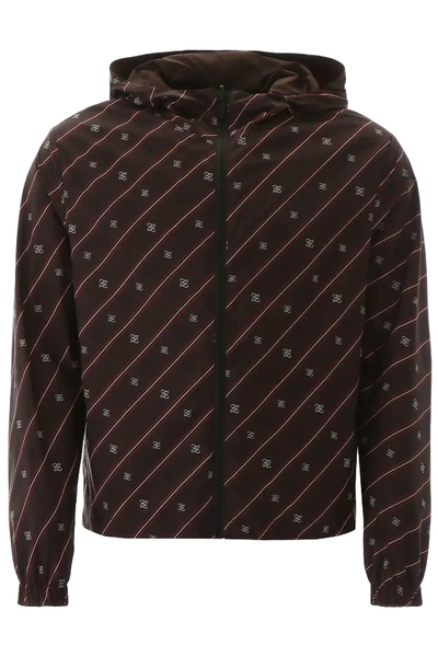 Shop Fendi Reversible Windbreaker In Brown