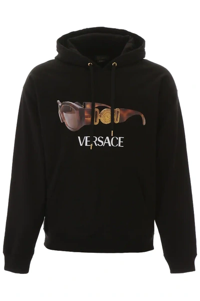 Shop Versace Medusa Biggie Hoodie In Black