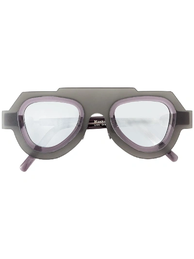 Shop Kuboraum Oversized Sunglasses In Grey