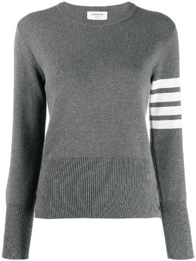 Shop Thom Browne 4-bar Milano Stitch Jumper In Grey