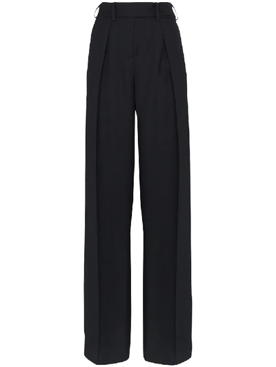 Shop Alexandre Vauthier Wide-leg Tailored Trousers In Black