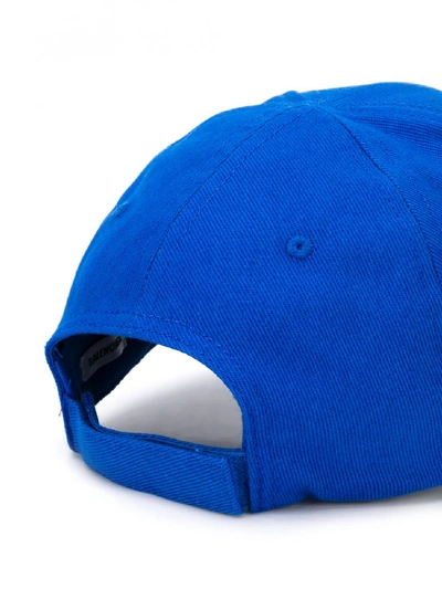 Shop Balenciaga Cotton Baseball Cap In Blue