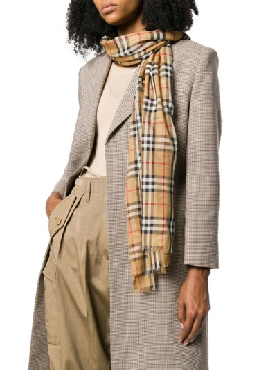 Shop Burberry Vintage Check Wool Scarf