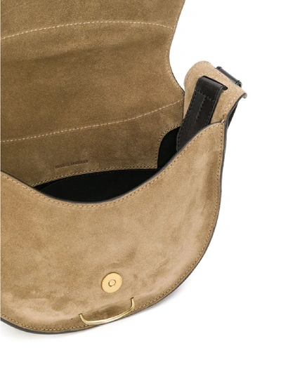 Shop Isabel Marant Botsy Leather Saddle Bag In Beige