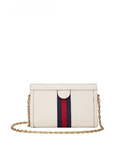 Shop Gucci Ophidia Small Leather Shoulder Bag In White