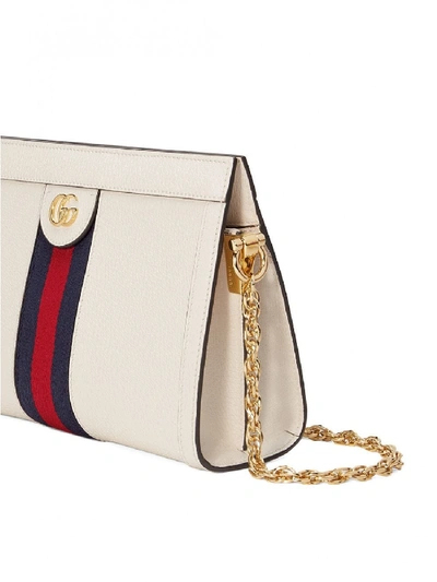 Shop Gucci Ophidia Small Leather Shoulder Bag In White