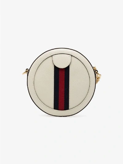 Shop Gucci Ophidia Mini Leather Shoulder Bag In White