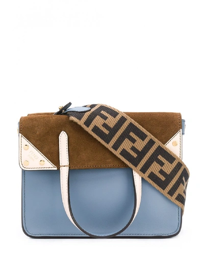 Shop Fendi Flip Small Leather Bag In Brown