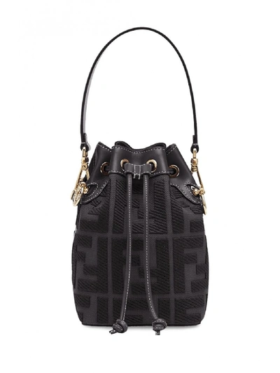 Shop Fendi Mini Mon Tresor Leather Bag In Black