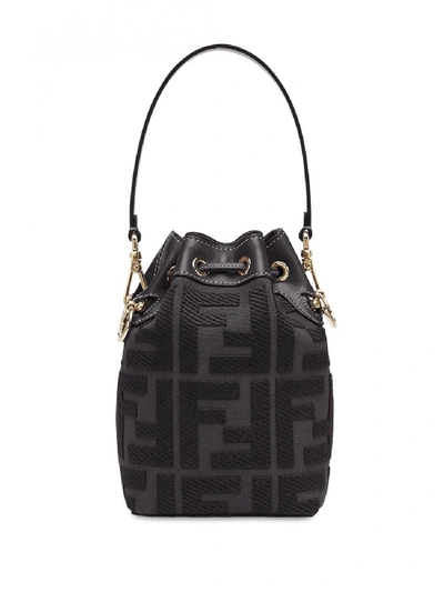 Shop Fendi Mini Mon Tresor Leather Bag In Black