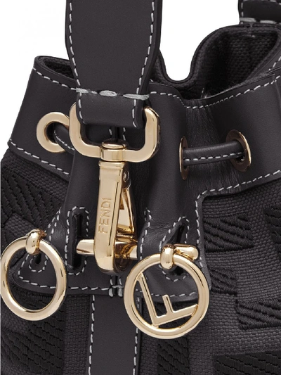 Shop Fendi Mini Mon Tresor Leather Bag In Black