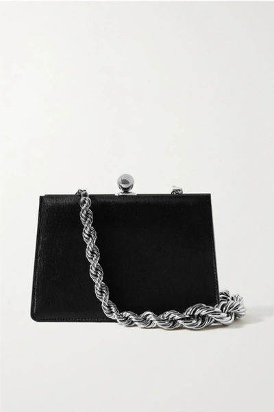 Shop Ratio Et Motus Mini Twin Calf Hair Shoulder Bag In Black