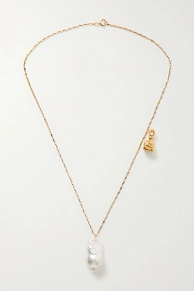 Shop Alighieri The Anchor And The Baroque Gold-plated Pearl Necklace