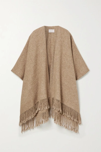 Shop Lauren Manoogian Fringed Alpaca And Pima Cotton-blend Wrap In Camel
