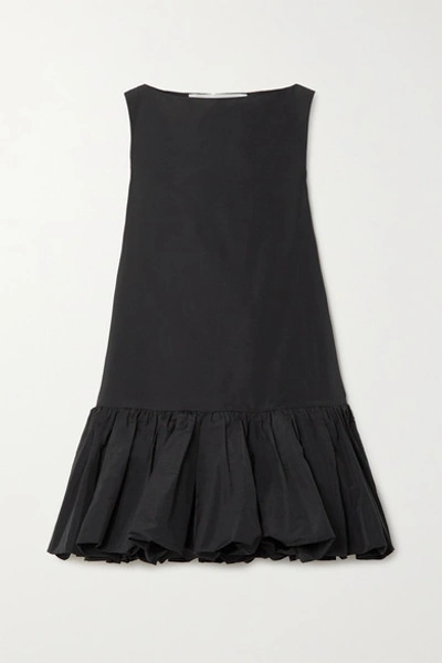 Shop Valentino Cotton-blend Faille Mini Dress In Black