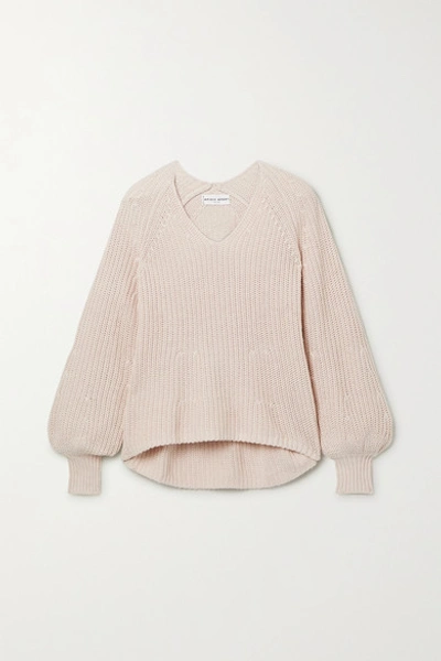 Shop Apiece Apart Sequoia Ribbed Cotton And Cashmere-blend Sweater In Blush