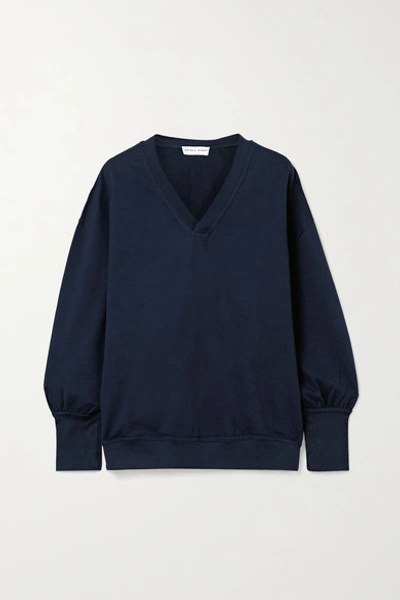Shop Apiece Apart Napoli Cotton-jersey Sweatshirt In Navy